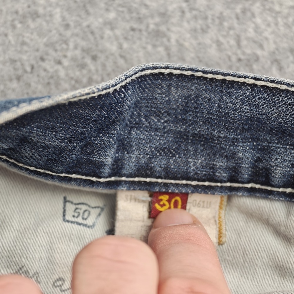 7 For All Mankind A Pocket Jeans Women's 30x32 Bootcut Y2k Low Rise Distressed - Picture 9 of 12